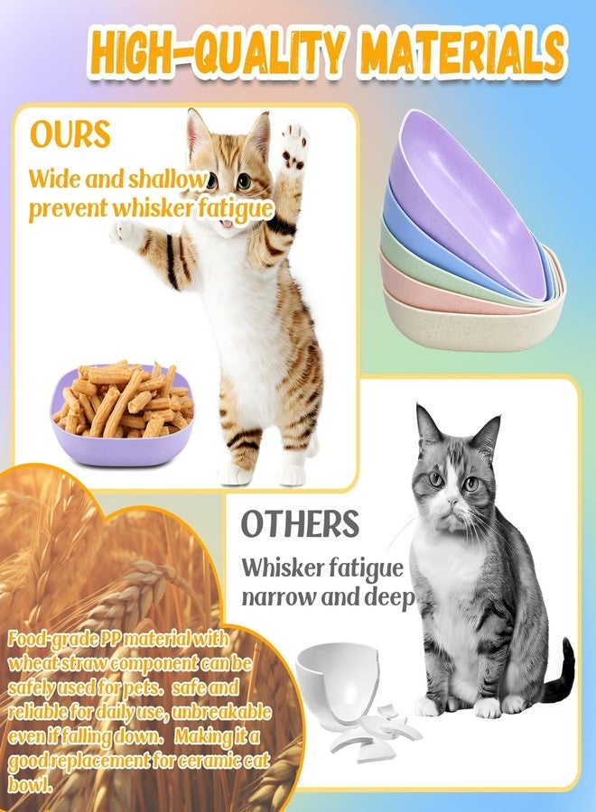 TKOnline 10 Pcs Cat Food Bowl, 5.7 Inch Plastic Shallow Pet Food and Water Dish for Whisker Fatigue Relief, Wide Cat Wet Feeding Bowls, Small Flat Dish for Indoor Outdoor Kittens Dogs ﻿ - Image 5